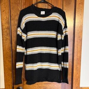 Hippie Rose Black and White Striped Crewneck Sweater